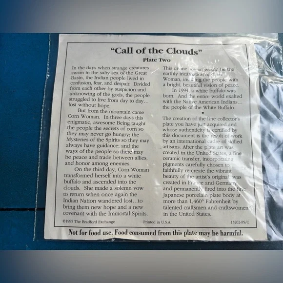 VINTAGE Call of the Buffalo 🦬 2nd Issue in the Legend of the White Buffalo Plate - Picture 11 of 13
